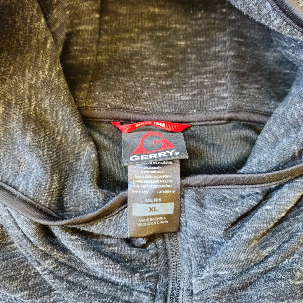 GERRY Men Size XL Full Zip Hoodie Space Dye Heathered Performance Sweatshirt - Picture 3 of 8